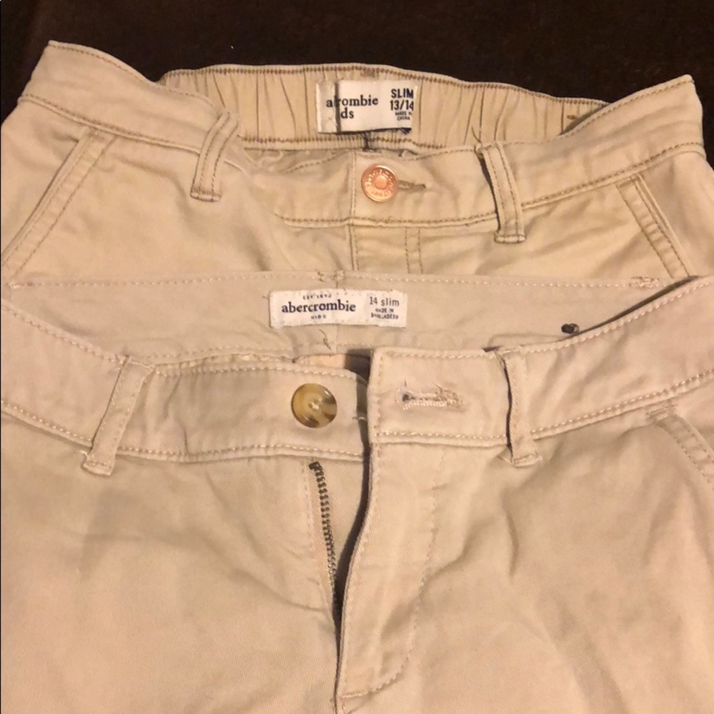 2 pairs of Abercrombie kids khaki pants